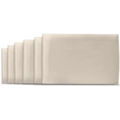 Lot de 6 panneaux muraux pour tête de lit 180 cm en tissu effet suédé beige*IDMarket Sale