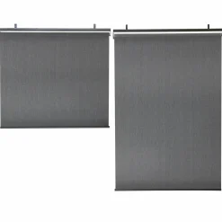 Lot de 2 stores enrouleurs tamisants L.124 x H. 225 CM pour pergola gris anthracite*IDMarket Sale