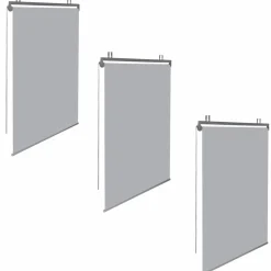 Lot de 3 stores enrouleurs gris clair pour pergola*IDMarket Outlet