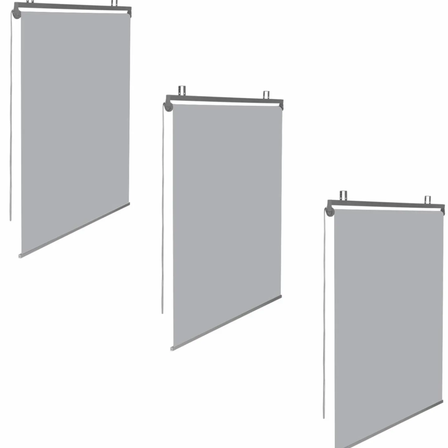 Lot de 3 stores enrouleurs gris clair pour pergola*IDMarket Outlet