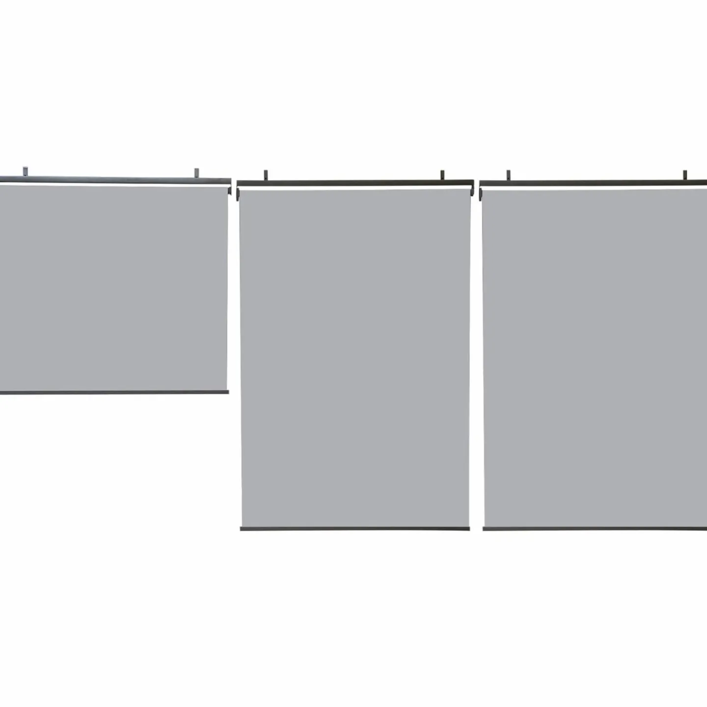 Lot de 3 stores enrouleurs gris clair pour pergola*IDMarket Outlet