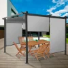 Lot de 2 stores enrouleurs gris clair pour pergola*IDMarket Clearance