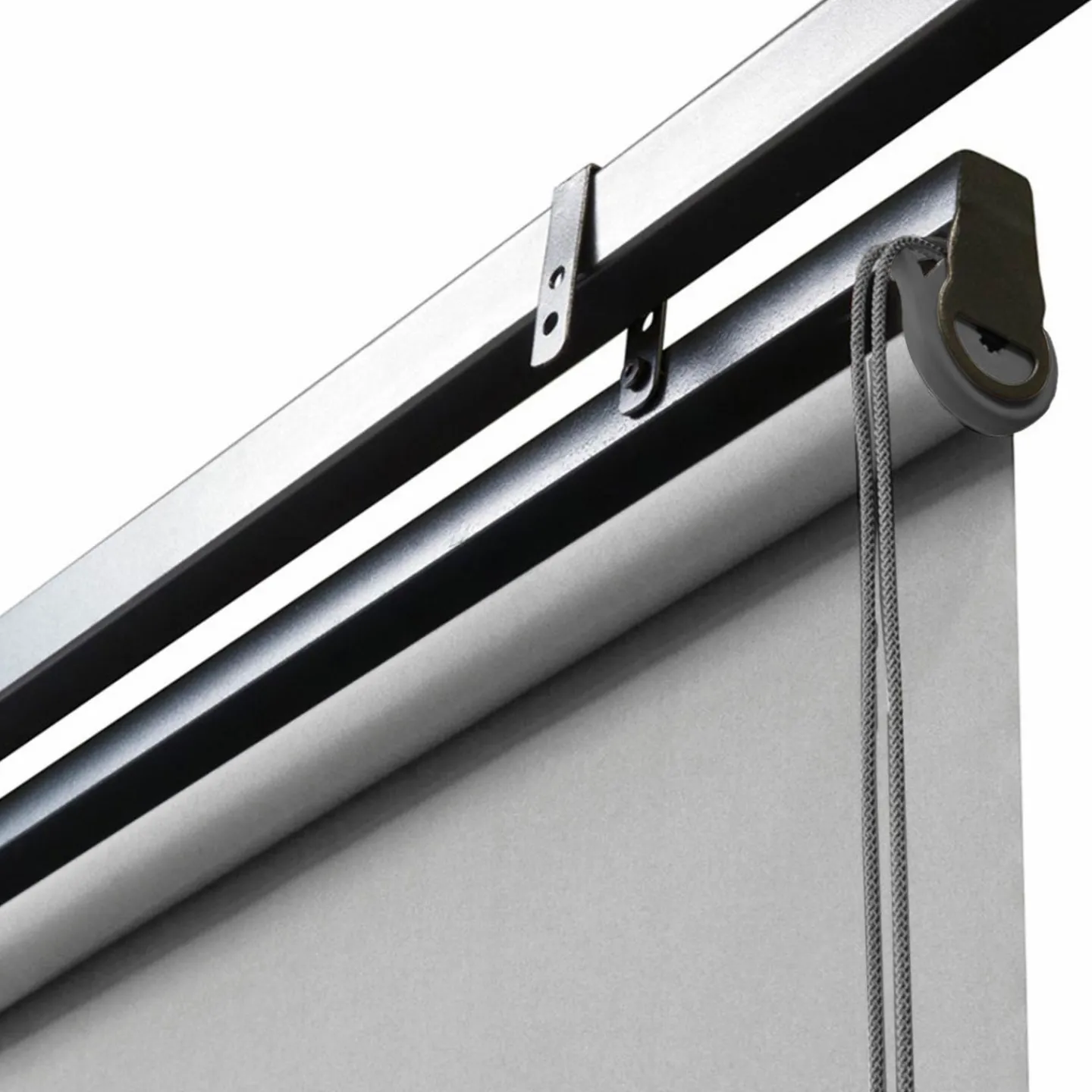 Lot de 2 stores enrouleurs gris clair pour pergola*IDMarket Clearance