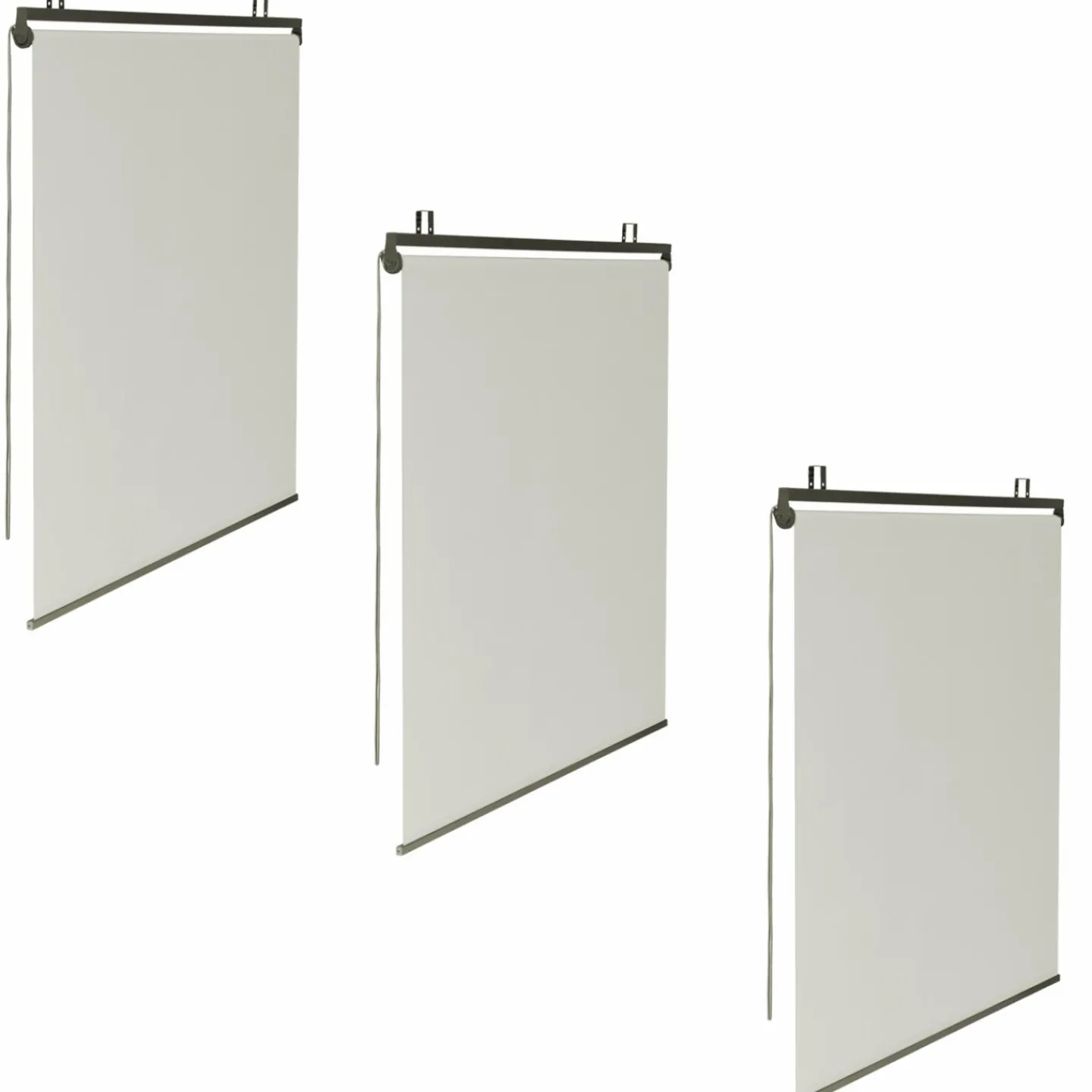 Lot de 3 stores enrouleurs écru pour pergola*IDMarket New