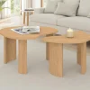 Lot de 2 tables basses gigognes 70/50 bois façon hêtre*IDMarket Online