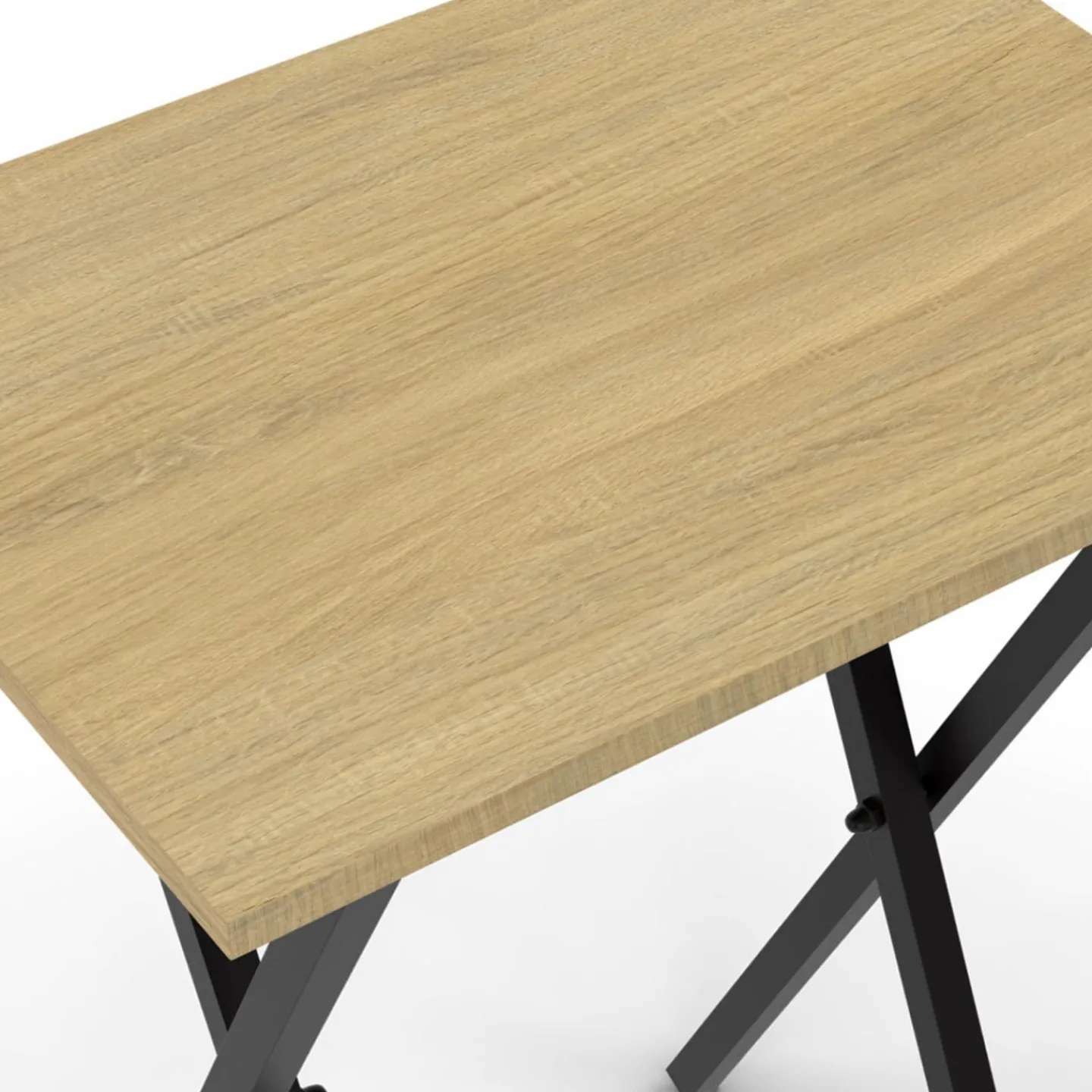 Lot de 2 tables d'appoint pliantes bois et métal*IDMarket Clearance