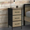 Lot de 2 tables de chevet 3 tiroirs*IDMarket Outlet