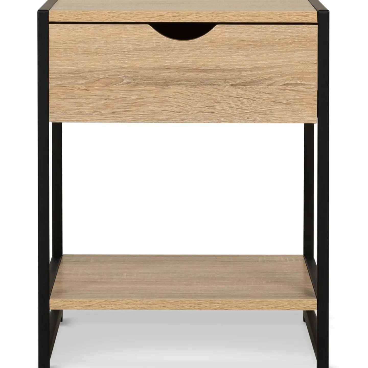 Lot de 2 tables de chevet bois et métal noir*IDMarket Best