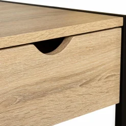 Lot de 2 tables de chevet bois et métal noir*IDMarket Best