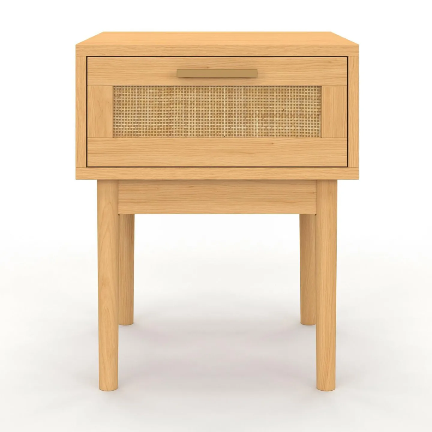 lot de 2 tables de chevet en bois cannage effet naturel avec 1 tiroir*IDMarket Discount