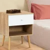 Lot de 2 tables de chevet scandinaves hêtre et blanc 1 tiroir*IDMarket Hot