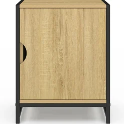 Lot de 2 tables de chevet 1 porte design industriel*IDMarket Hot