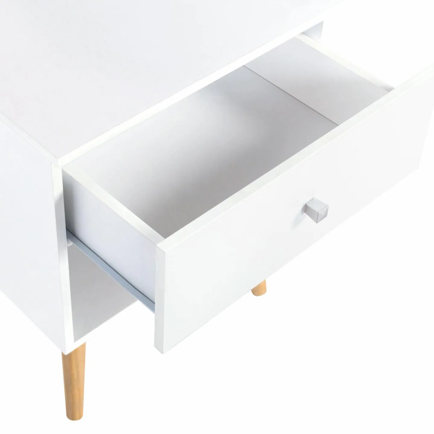 Lot de 2 tables de chevet scandinaves bois blanc 1 tiroir*IDMarket Discount