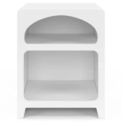 Lot de 2 tables de chevets style organiques bois blanc 2 niches*IDMarket Clearance