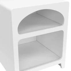 Lot de 2 tables de chevets style organiques bois blanc 2 niches*IDMarket Clearance