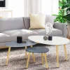 Lot de 3 tables gigognes scandinaves laquées blanc et gris*IDMarket New