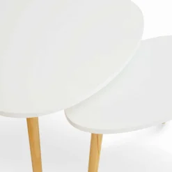 Lot de 2 tables gigognes scandinaves laquées blanc*IDMarket Best