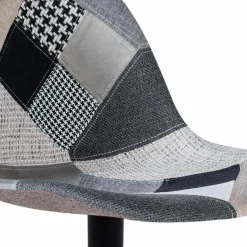 Lot de 2 tabourets de bar noirs réglables patchworks noirs, gris et blancs*IDMarket Online