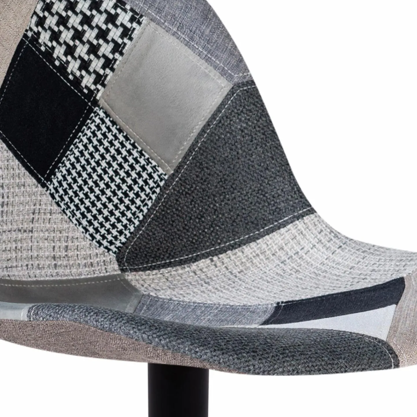 Lot de 2 tabourets de bar noirs réglables patchworks noirs, gris et blancs*IDMarket Online