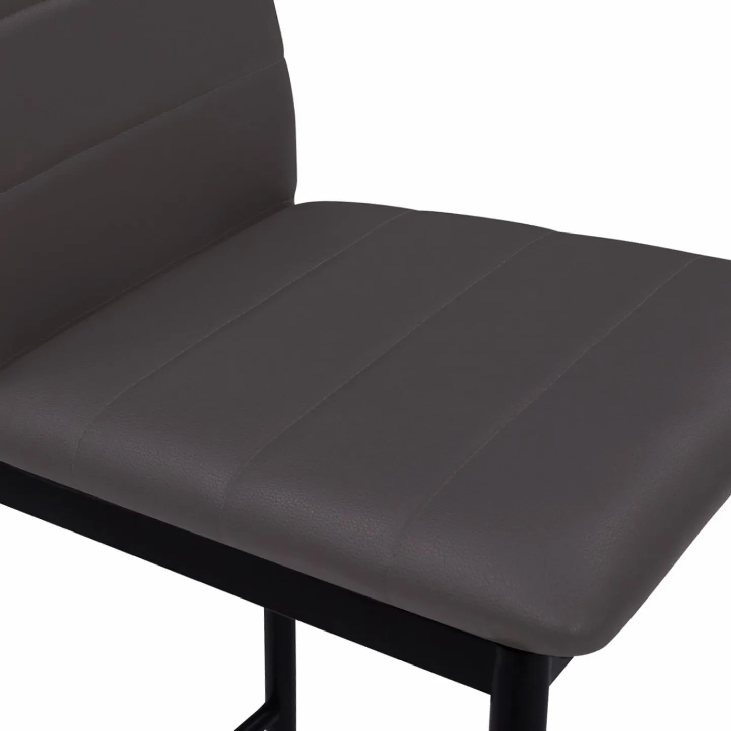 Lot de 4 tabourets de bar en PVC gris rembourrés*IDMarket New