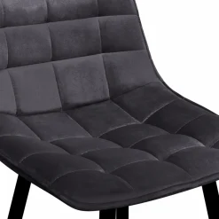 Lot de 2 tabourets de bar en velours gris foncé*IDMarket New