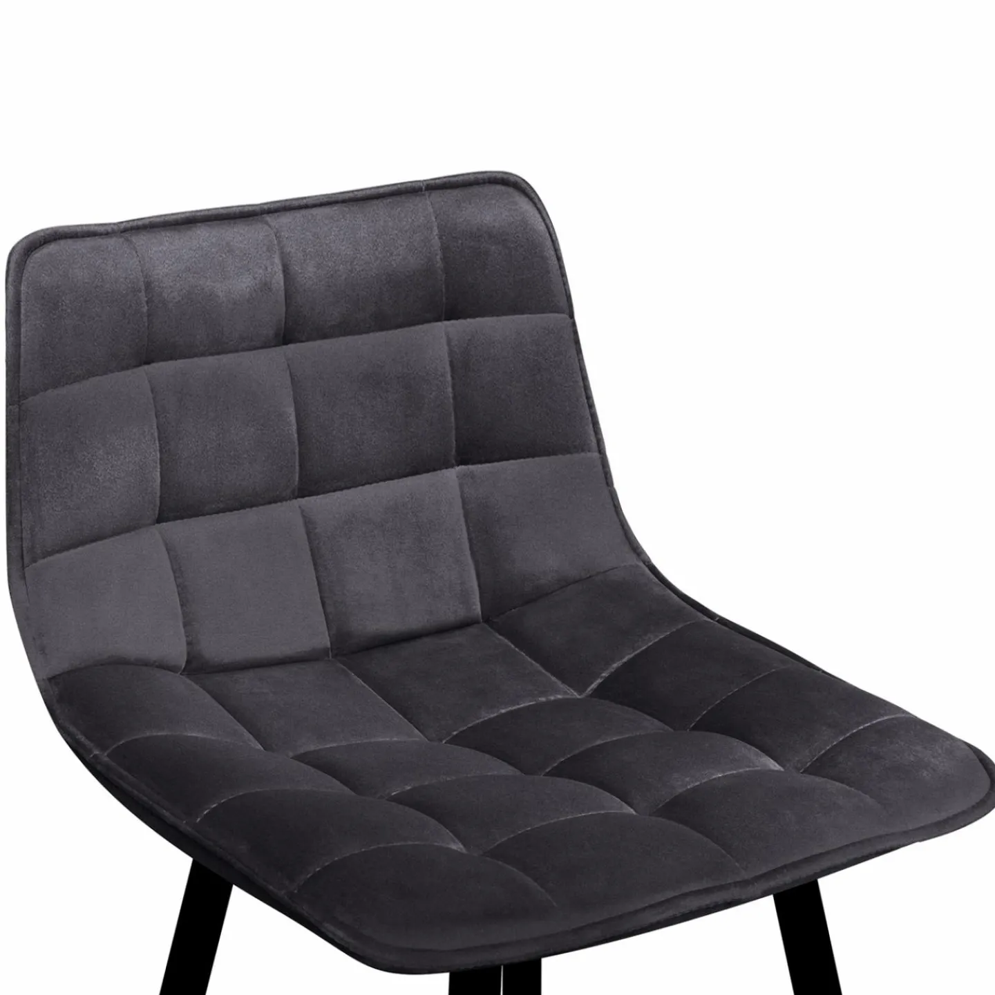 Lot de 2 tabourets de bar en velours gris foncé*IDMarket New