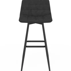 Lot de 2 tabourets de bar en velours noir*IDMarket Best