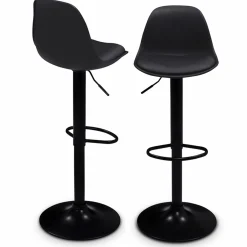 Lot de 2 tabourets de bar noir réglables*IDMarket Best