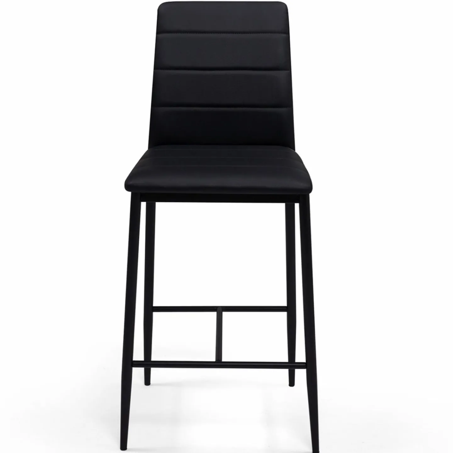 Lot de 4 tabourets de bar en PVC noir rembourrés*IDMarket Best