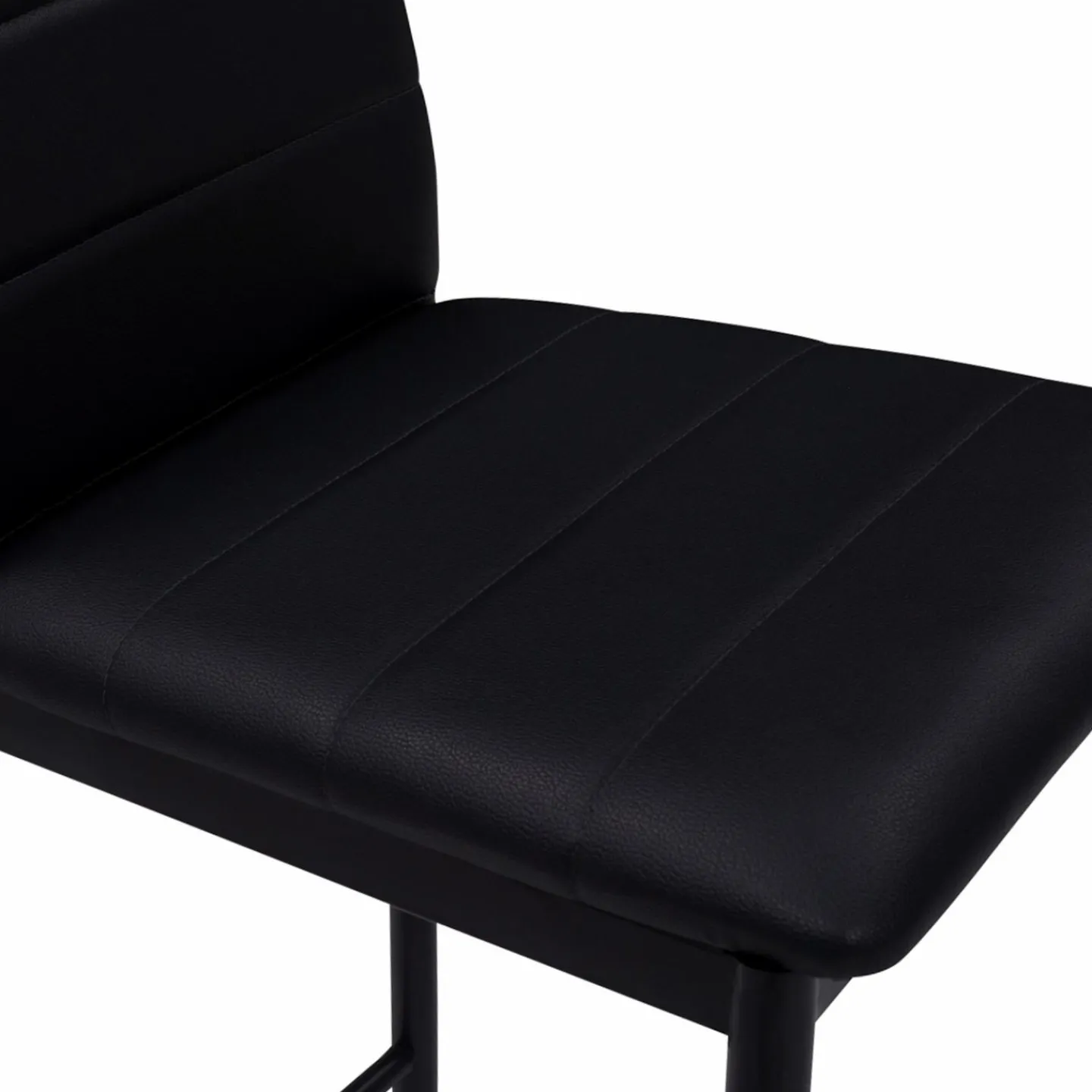 Lot de 4 tabourets de bar en PVC noir rembourrés*IDMarket Best