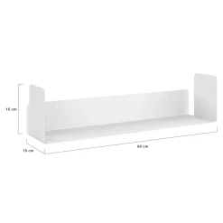 Lot de 4 étagères blanches 60x15 cm pour livres*IDMarket Outlet
