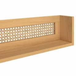 Lot de 3 étagères murales bois et cannage 60/45/30 cm*IDMarket Online