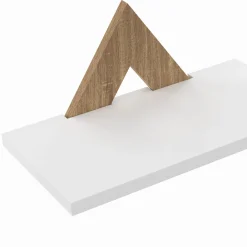 Lot de 3 étagères murales couleur hêtre et blanc*IDMarket