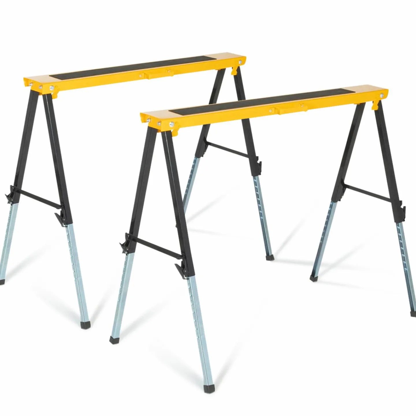 Lot de 2 tréteaux pliables avec plateau antiglisse*IDMarket Outlet