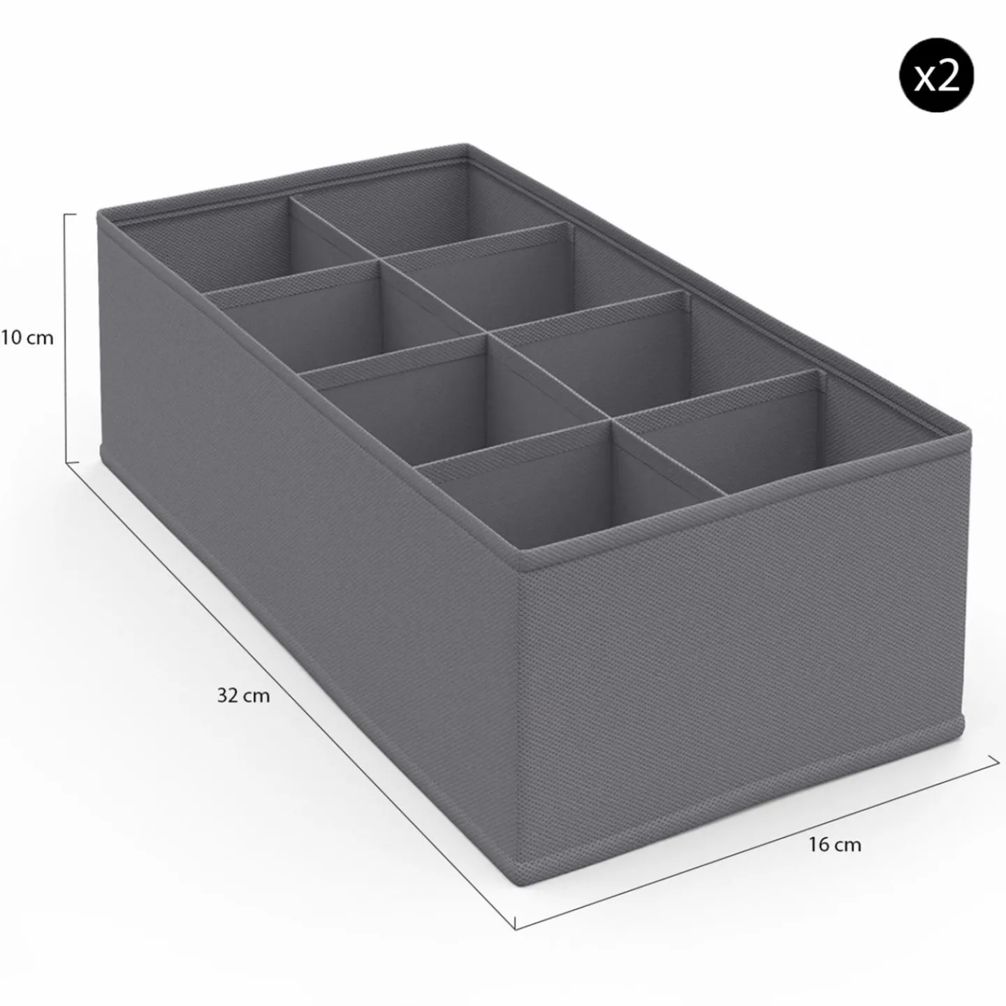 Lot de boites de rangement organisateur de dressing gris anthracite*IDMarket Hot
