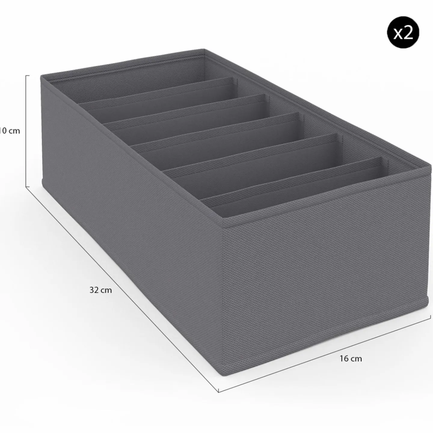 Lot de boites de rangement organisateur de dressing gris anthracite*IDMarket Hot