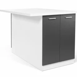 Îlot de cuisine blanc et gris 120 cm*IDMarket New