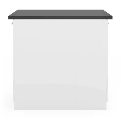 Îlot de cuisine blanc et plateau gris anthracite*IDMarket Online