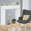 Manteau de cheminée console décorative avec rangement*IDMarket Clearance