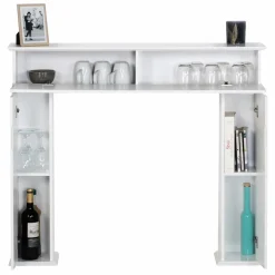 Manteau de cheminée console décorative avec rangement*IDMarket Clearance