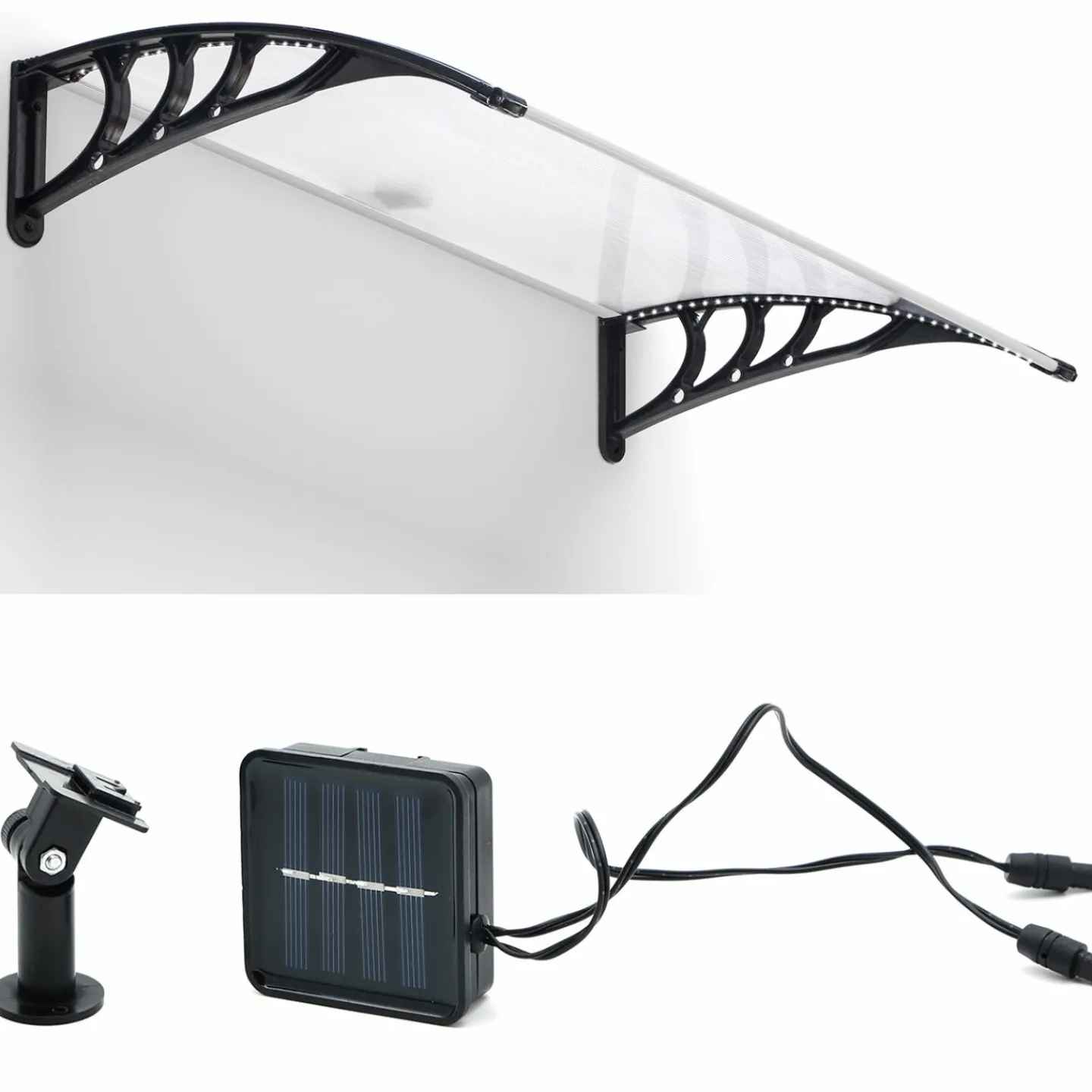 Marquise avec led solaires 80x120 cm*IDMarket Clearance