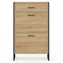 Meuble à chaussures avec 2 portes et 1 tiroir style industriel*IDMarket Discount
