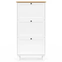 Meuble à chaussures blanc et bois*IDMarket Online