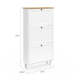 Meuble à chaussures blanc et bois*IDMarket Online