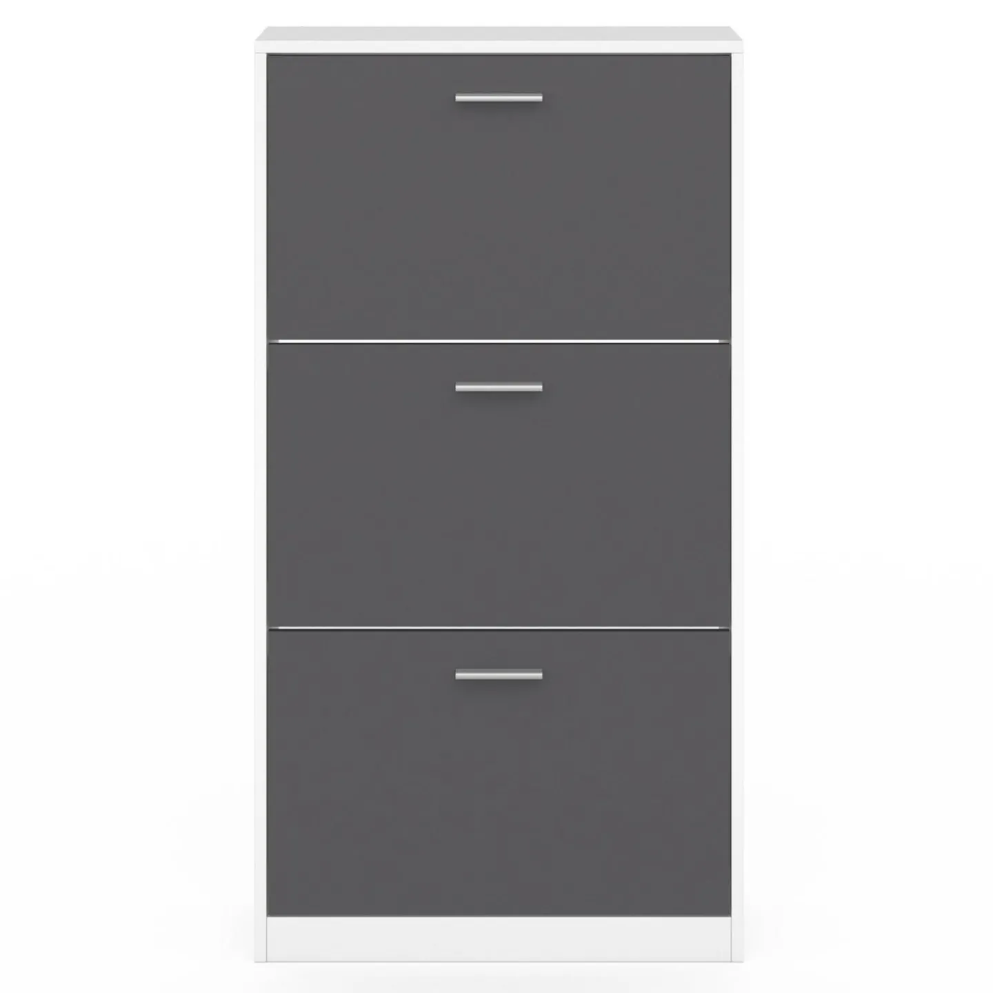 Meuble à chaussures blanc 3 portes grises*IDMarket Discount