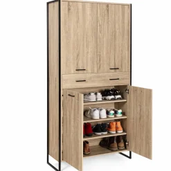 Meuble à chaussures design industriel 4 portes 1 tiroir*IDMarket Hot