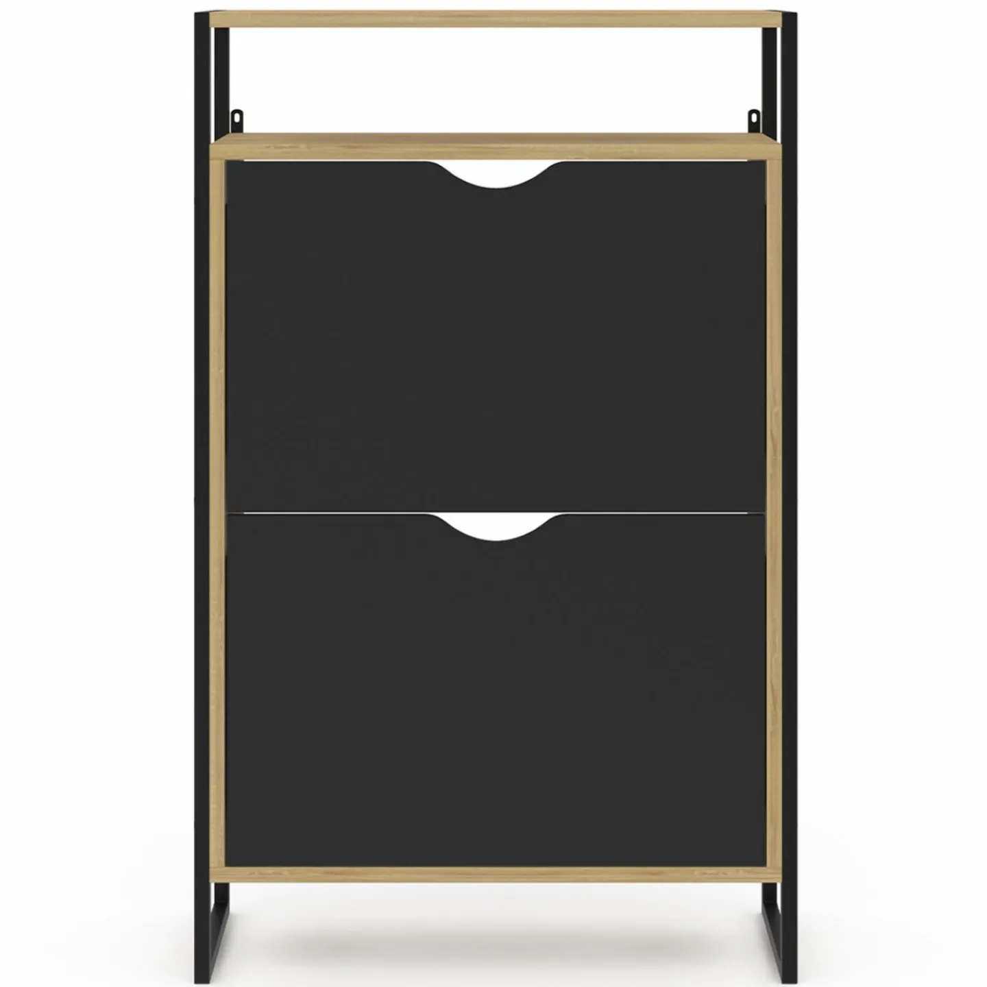 Meuble à chaussures industriel avec 2 portes et étagère*IDMarket Best