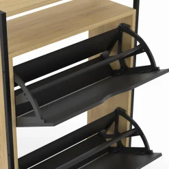 Meuble à chaussures industriel avec 2 portes et étagère*IDMarket Best