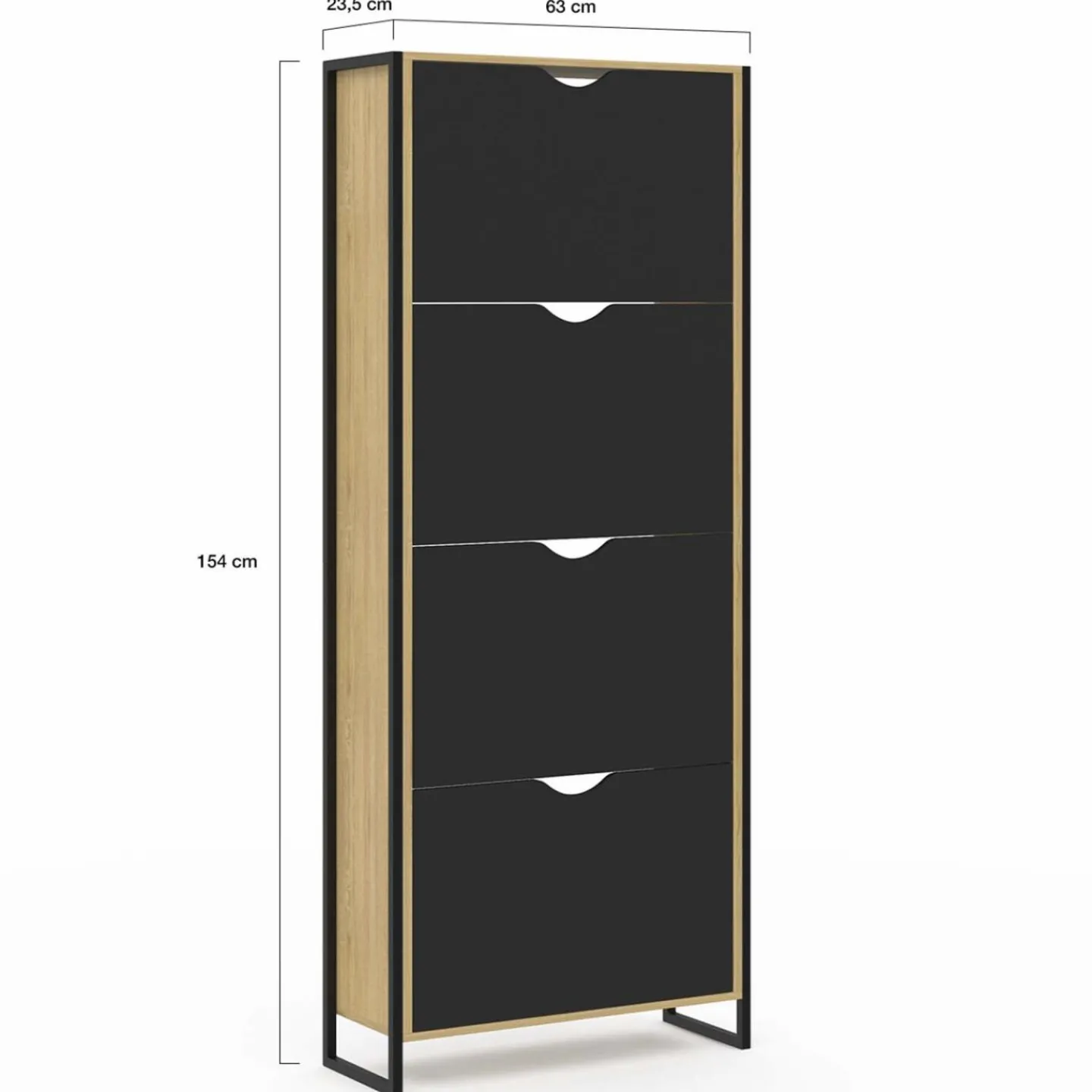 Meuble à chaussures industriel avec 4 portes*IDMarket Clearance