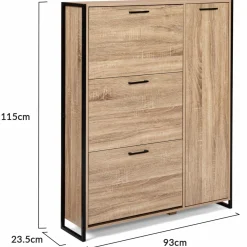 Meuble à chaussures industriel avec 4 portes*IDMarket Clearance